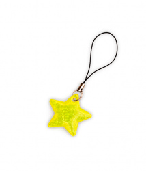 Reflex-Reißverschlussanhänger - Stern - Gelb